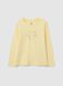 Girls' yellow pure cotton T-shirt with glitter_0