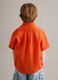 Orange pure linen oversized shirt for boys_1