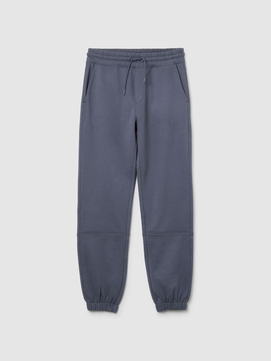Boys' Blue Jogger Trousers in Pure Cotton with Oversized Fit_0