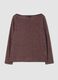 Brown boat-neck T-shirt with lurex threads_0