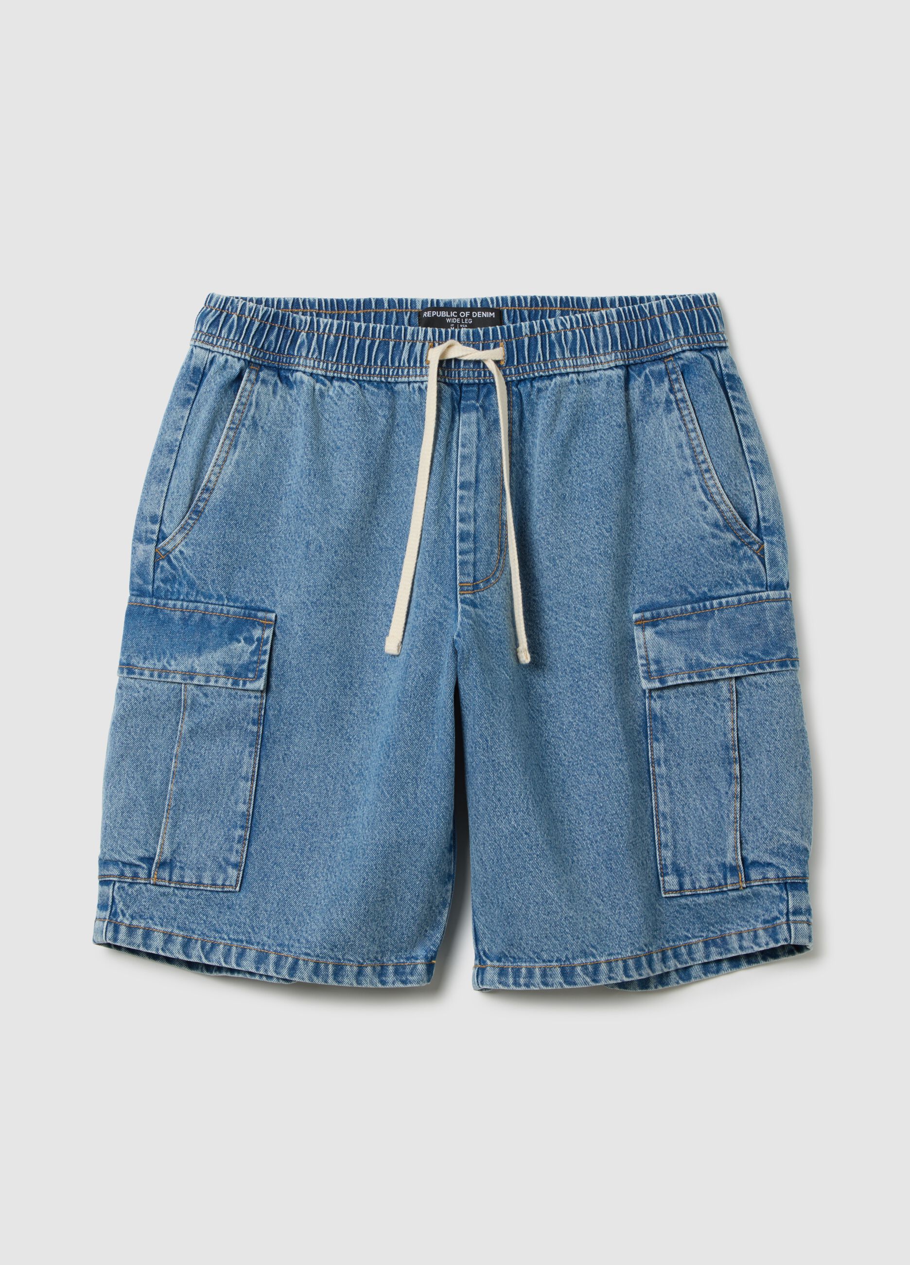 Men's Pure Cotton Wide Leg Denim Shorts