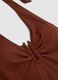 Brown stretch halterneck swimsuit_1