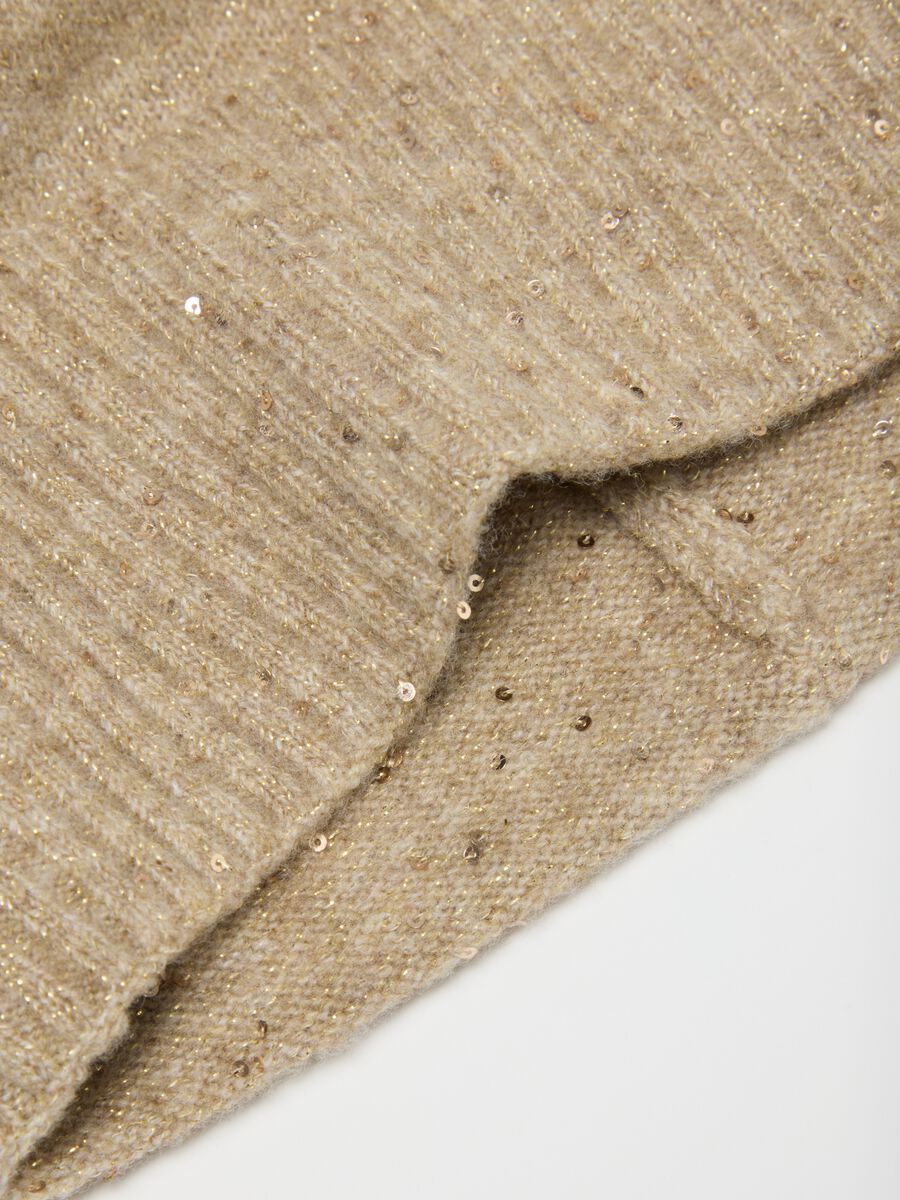 Beanie beige in misto tessuto elasticizzato_1