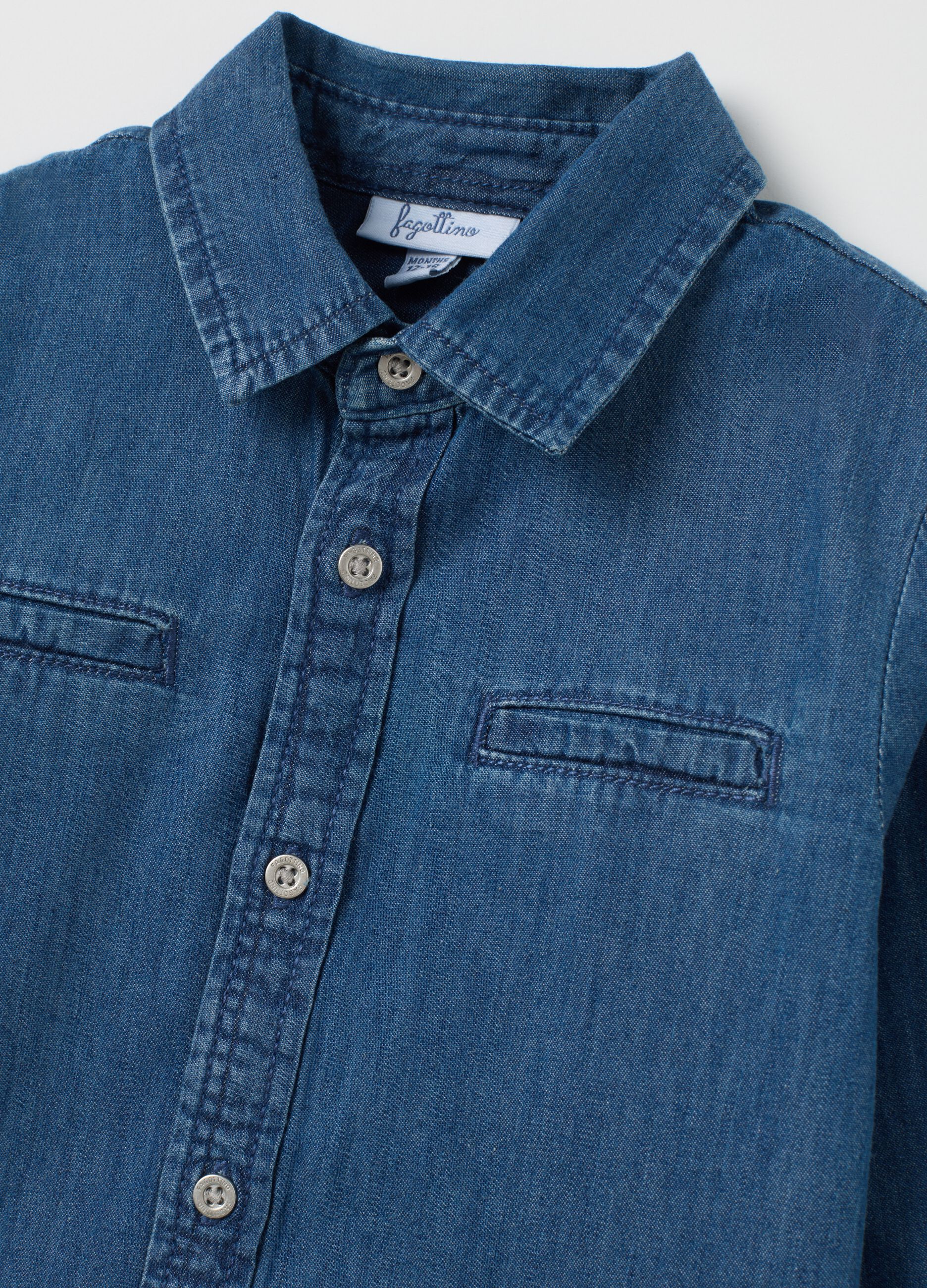 Children's denim shirt in pure cotton, regular fit