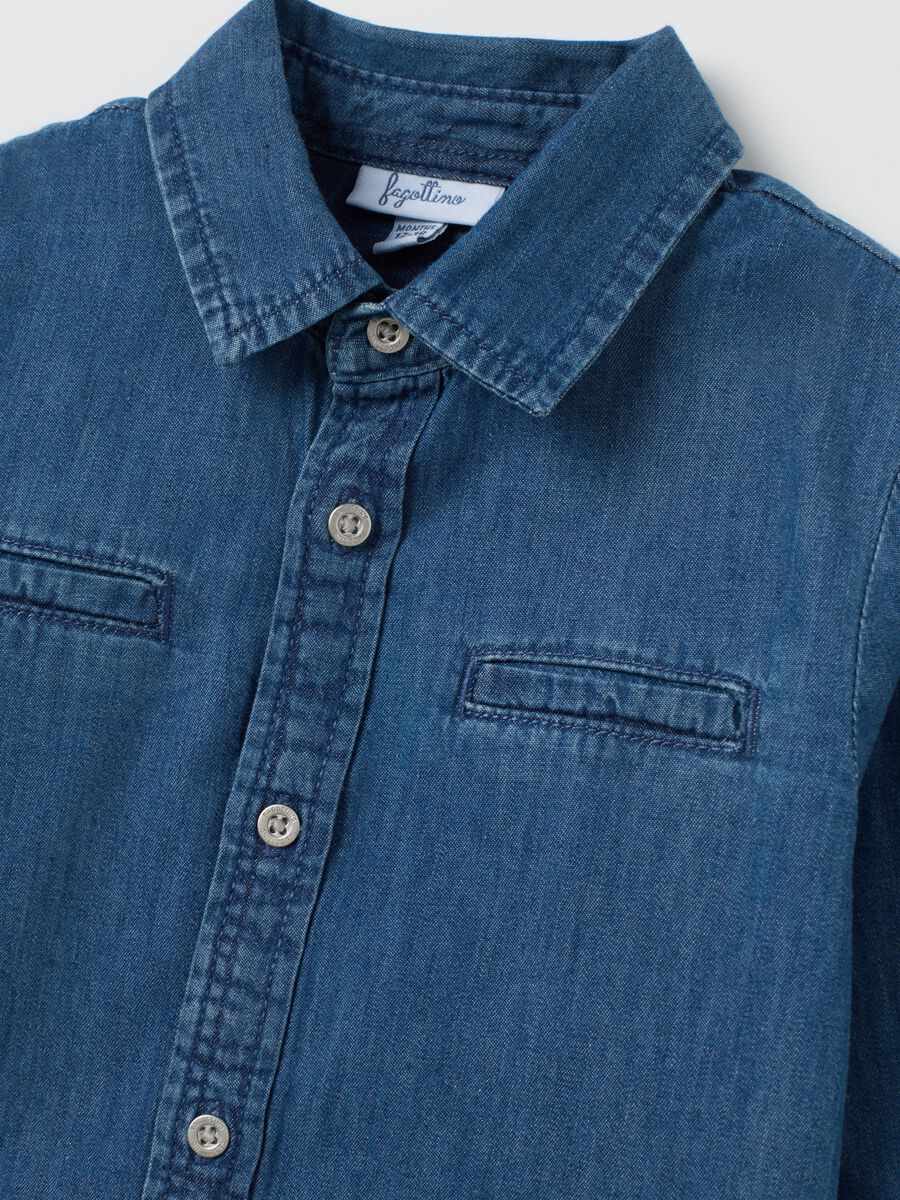 Children's denim shirt in pure cotton, regular fit_2