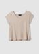 Beige pure viscose V-neck T-shirt, regular fit_4