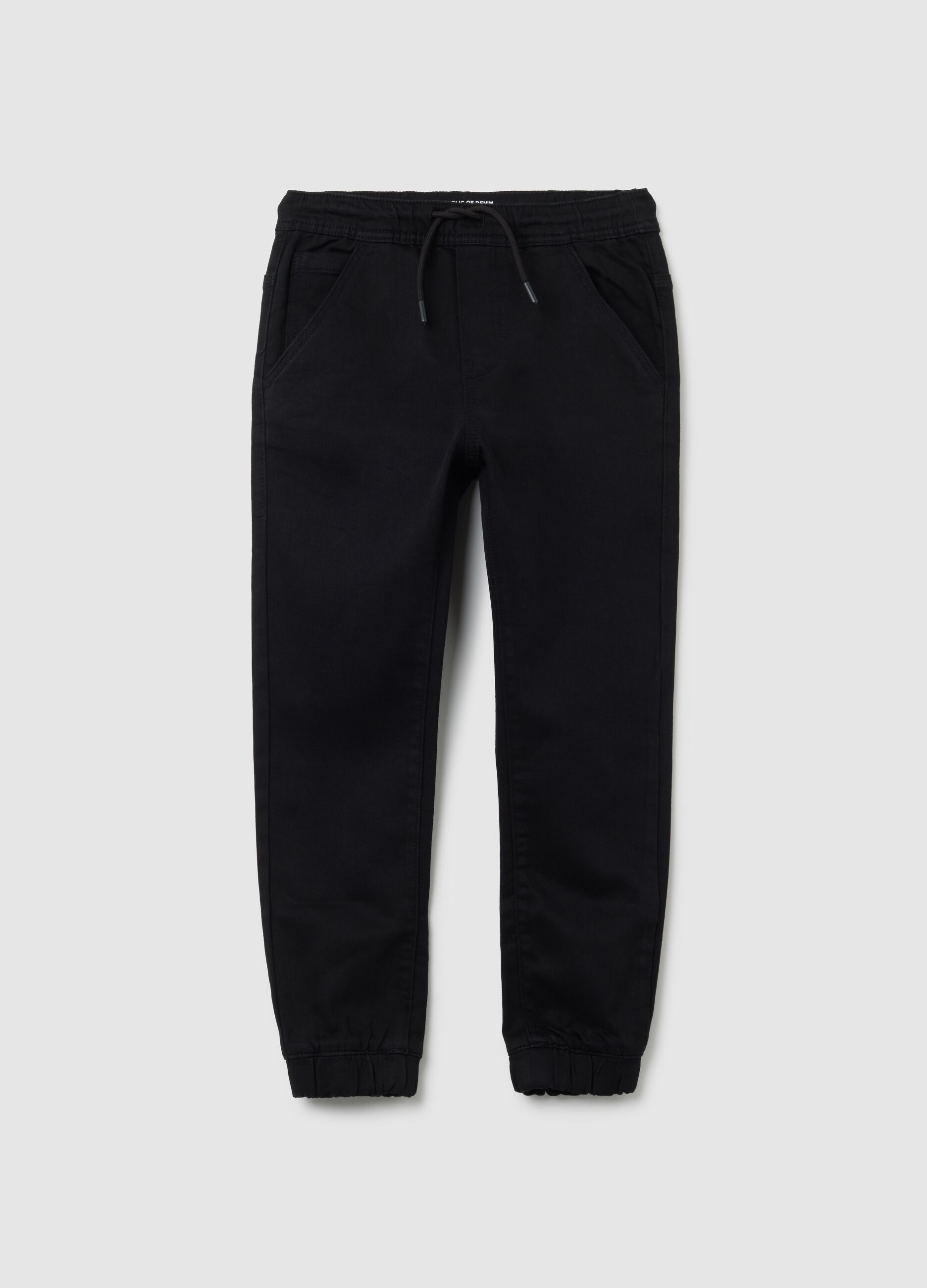 Jog denim da ragazzo elasticizzato nero regular fit