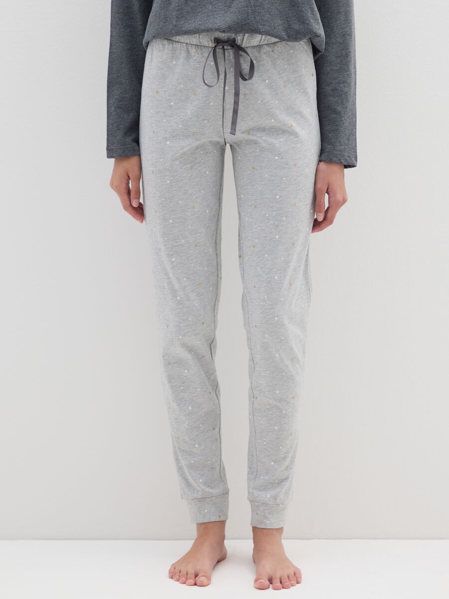Grey Christmas pyjama in regular fit cotton blend with print_3