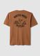 Brown pure cotton Peanuts print T-shirt, relaxed fit_5