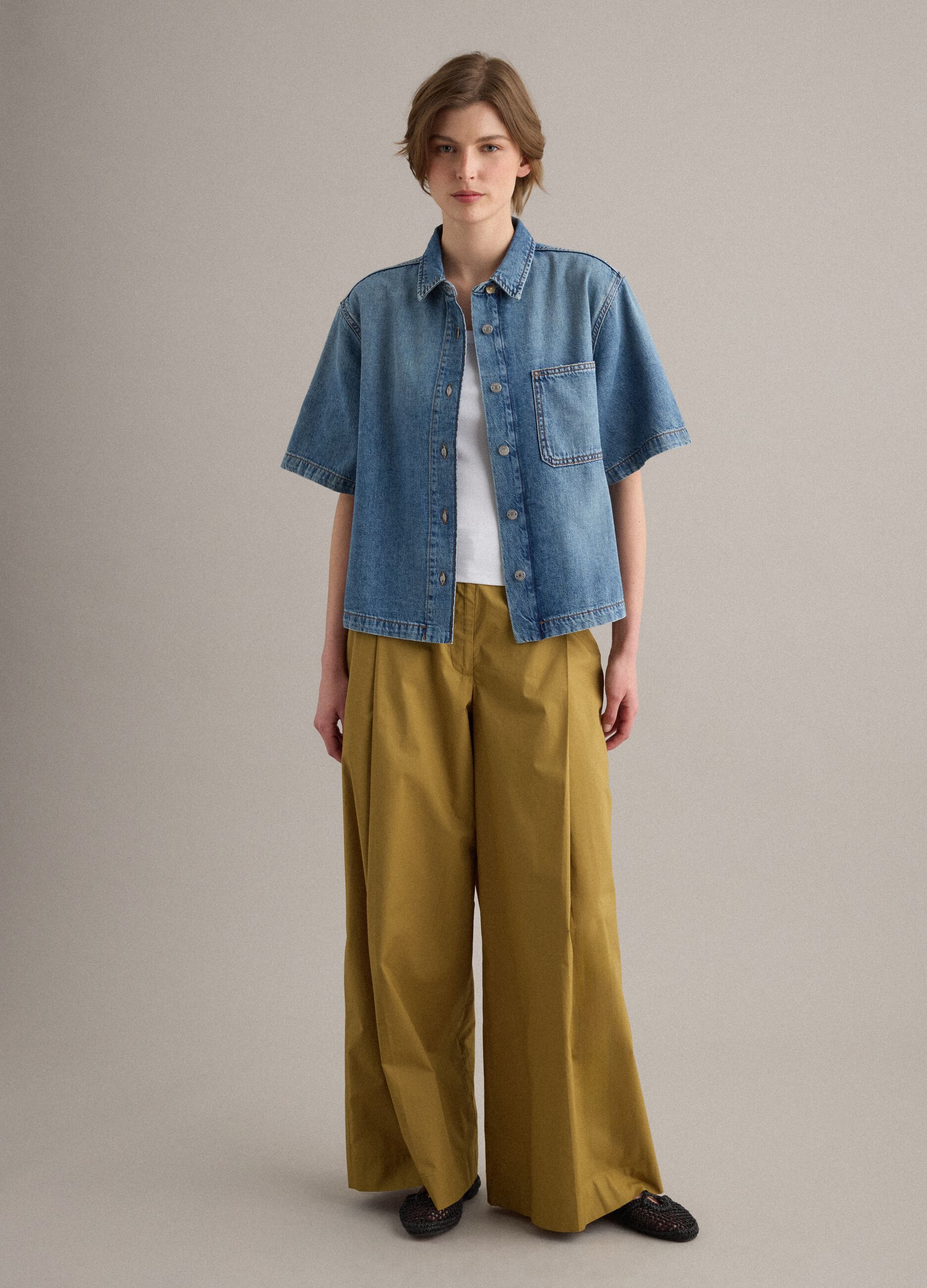 Light Blue Pure Cotton Denim Shirt