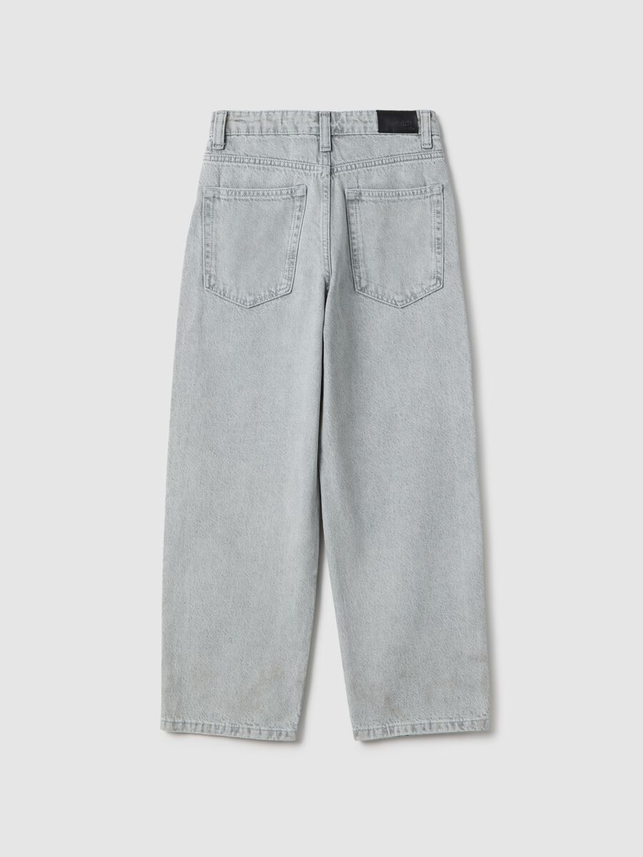 Boy's gray pure cotton skater jeans_4