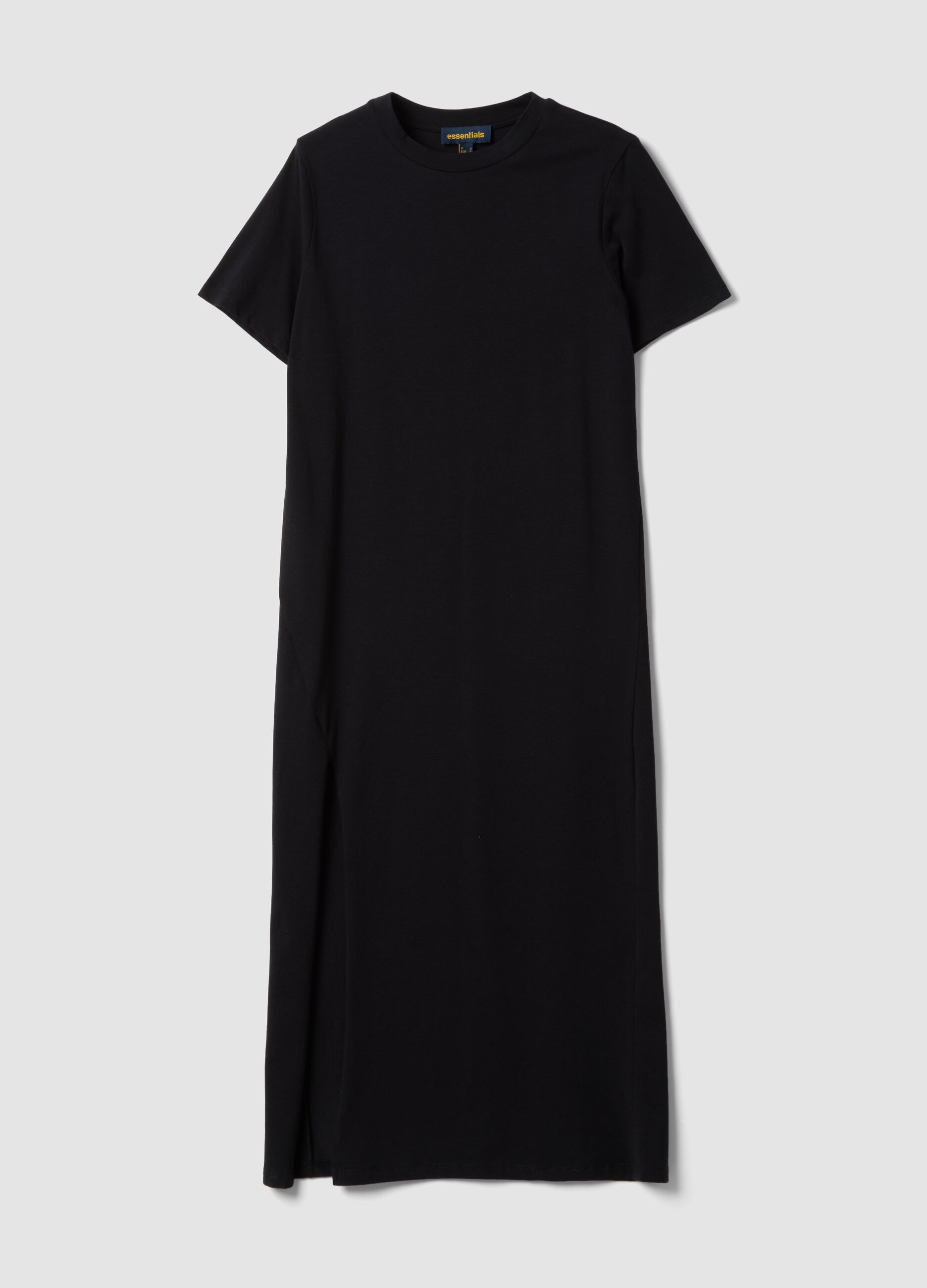 Black maxi dress in stretch cotton