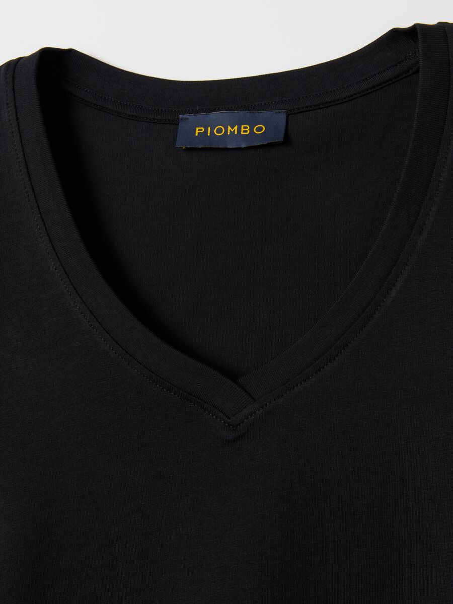 Cotton V-neck T-shirt_5