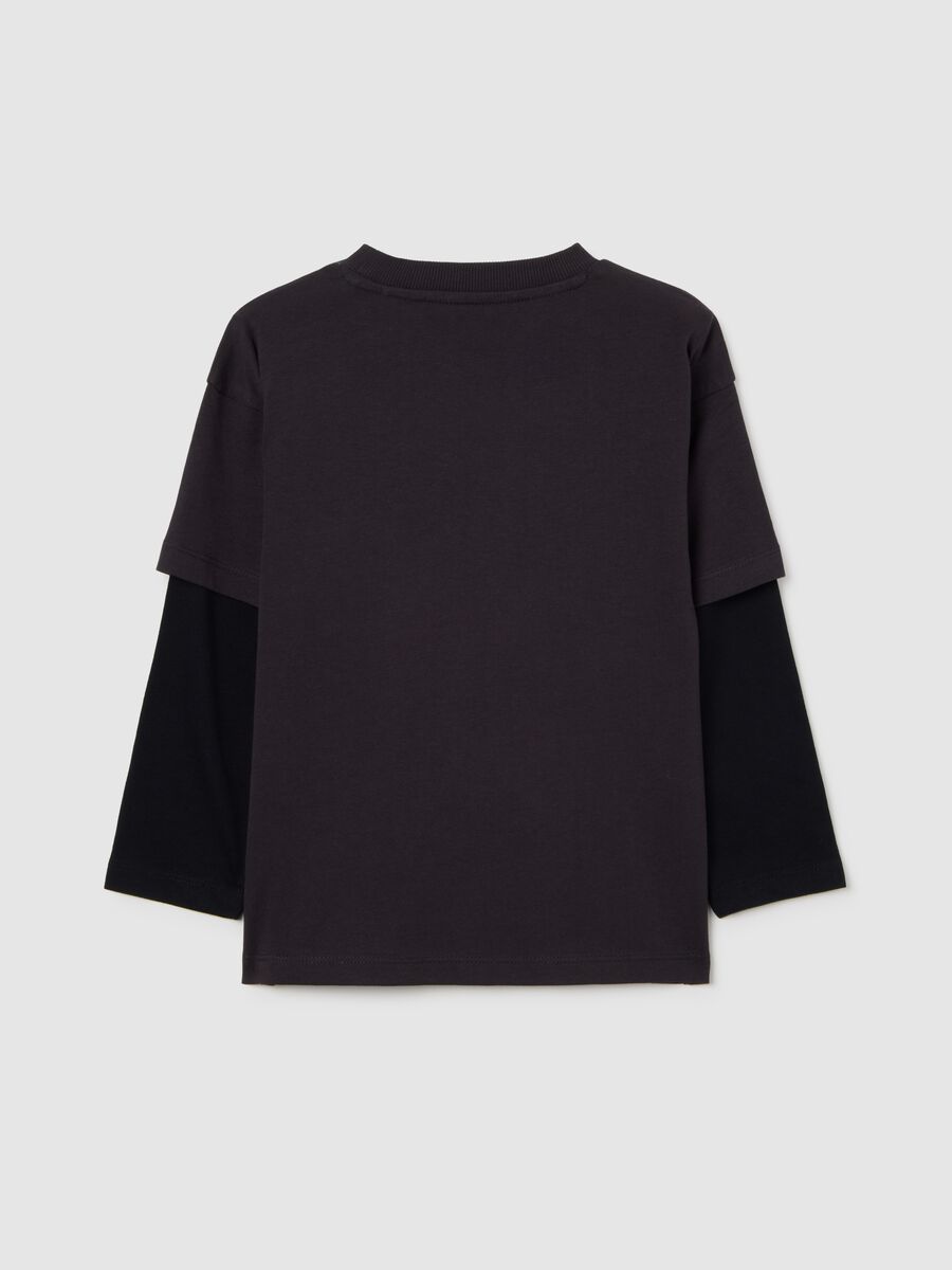 T-shirt multicolor da bambino in puro cotone con stampa_1