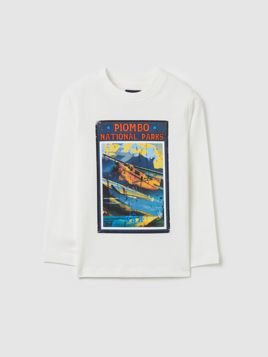 Long-sleeved T-shirt with tiger and logo patch_3