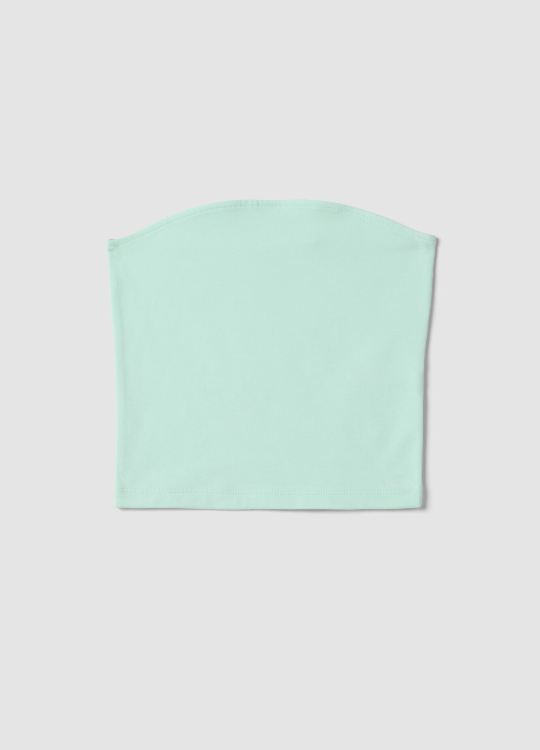 Top fitted a fascia verde in cotone elasticizzato da ragazza
