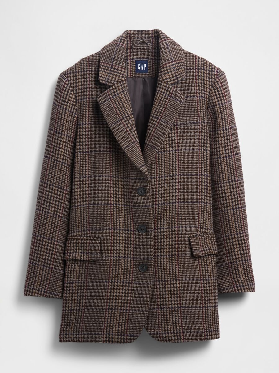 Brown Jacket with Checked Pattern_3