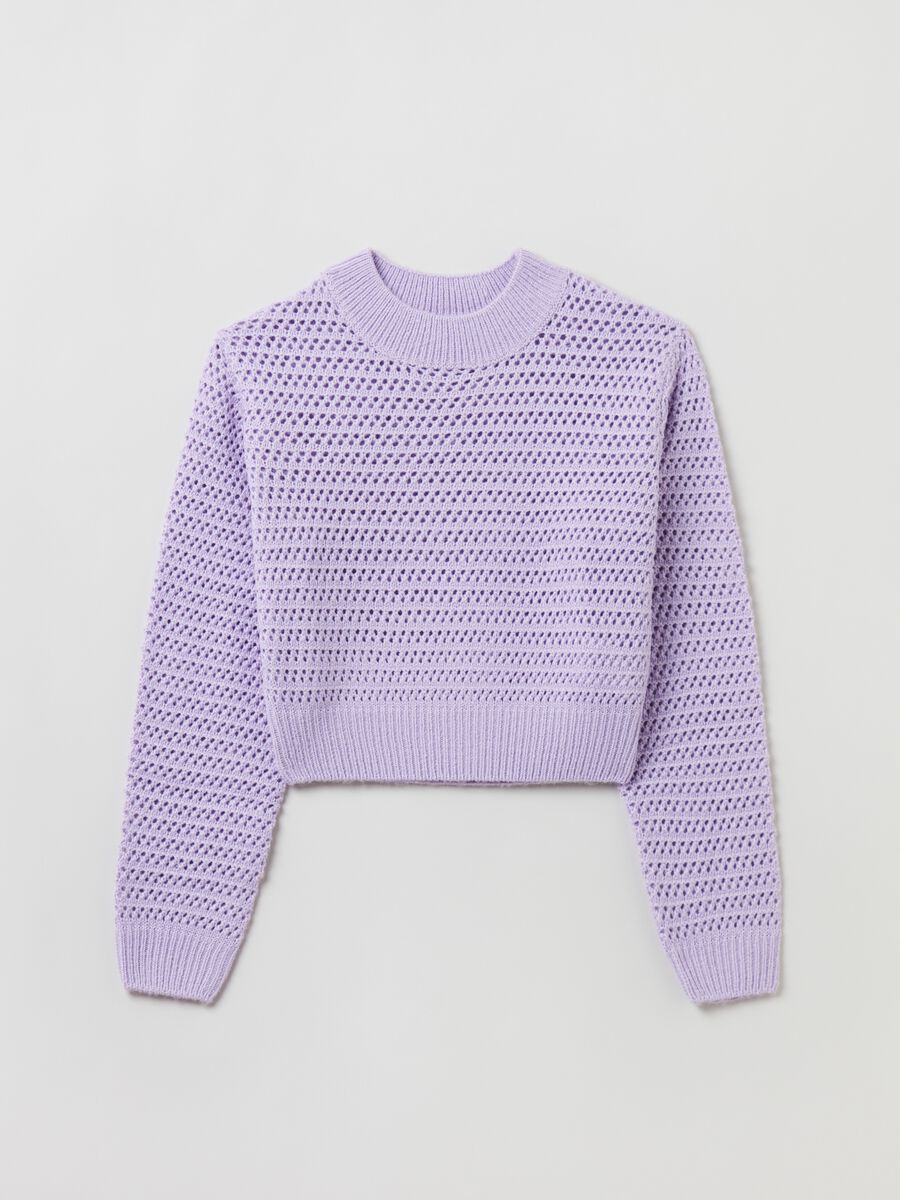 Pullover cropped traforato_0