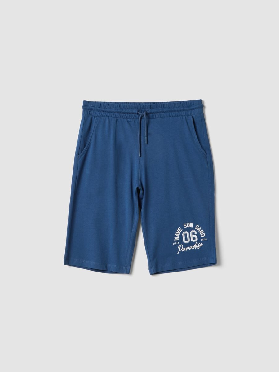 Boys' blue pure cotton regular-fit shorts_3