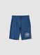 Pantaloni corti in puro cotone blu da ragazzo regular fit_3