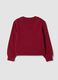 Pink pure cotton crew-neck sweatshirt with bow for girls_1