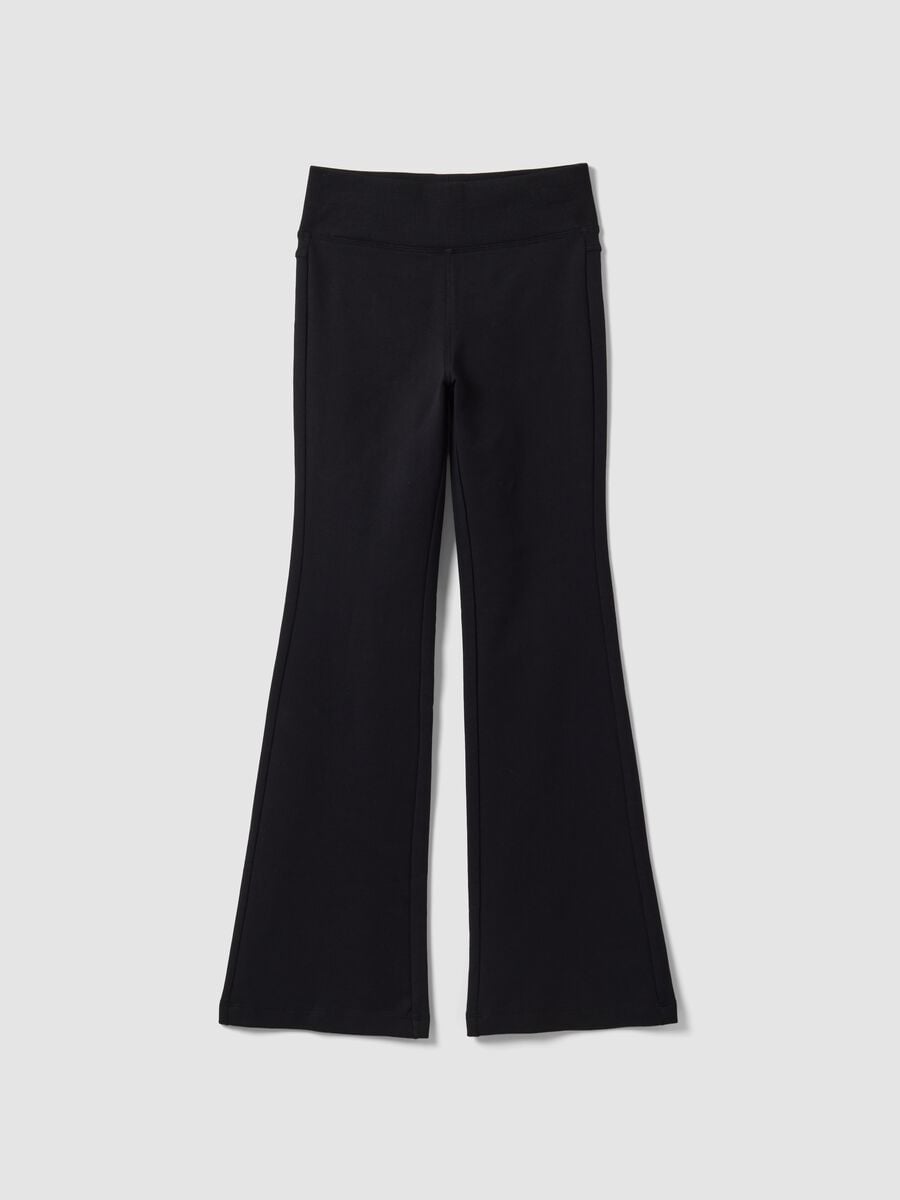 Treggings neri flare fit in cotone elasticizzato per ragazza_3