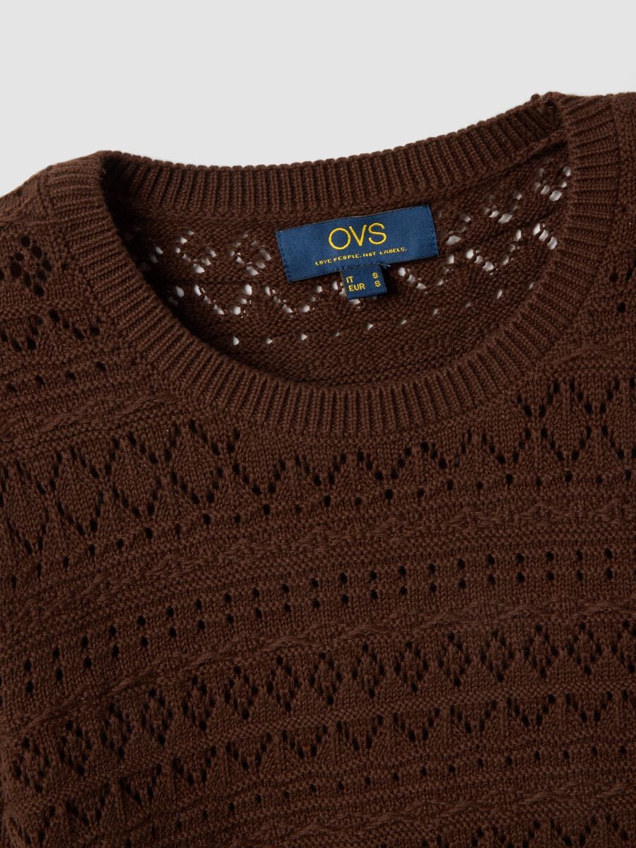 Brown pure cotton regular fit knitted shirt_5