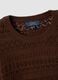 Maglia in puro cotone marrone regular fit con lavorazione a maglia_5