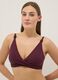 Purple triangle bikini top in stretch fabric with shaping effect_0