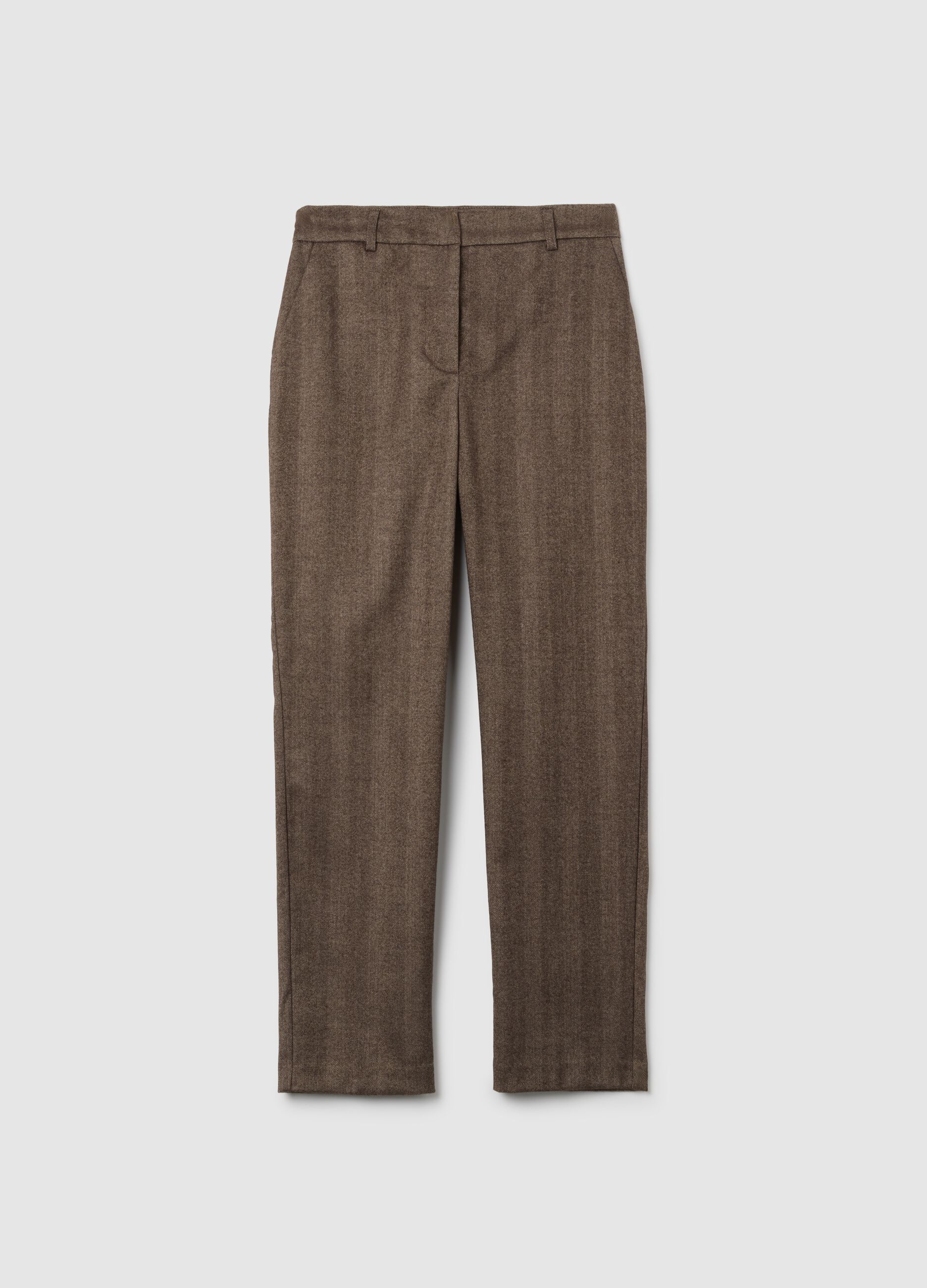 Brown Slim Fit Trousers