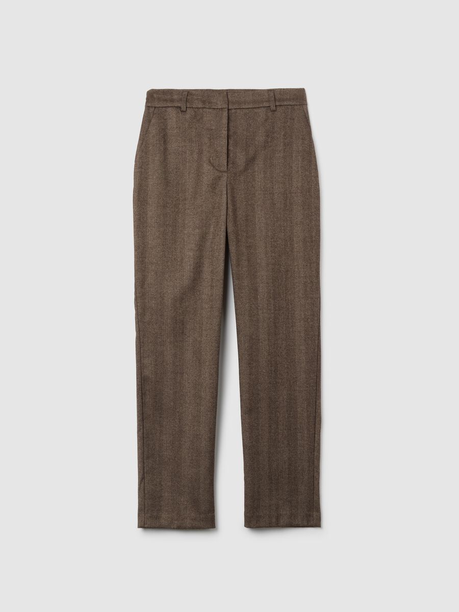 Brown Slim Fit Trousers_0
