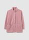 Pink fleece dressing gown with buttons and pockets_4