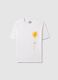 White pure cotton regular fit t-shirt with floral print_4