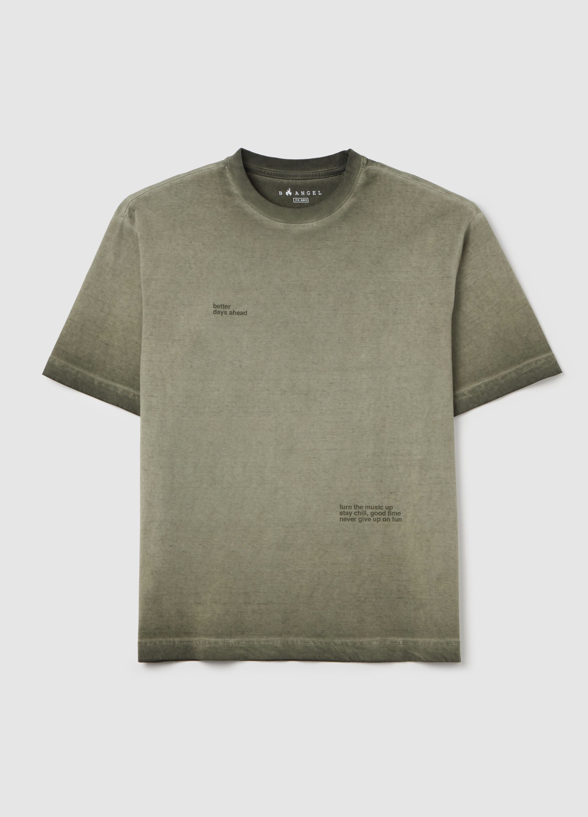 T-shirt effetto degradé con stampa