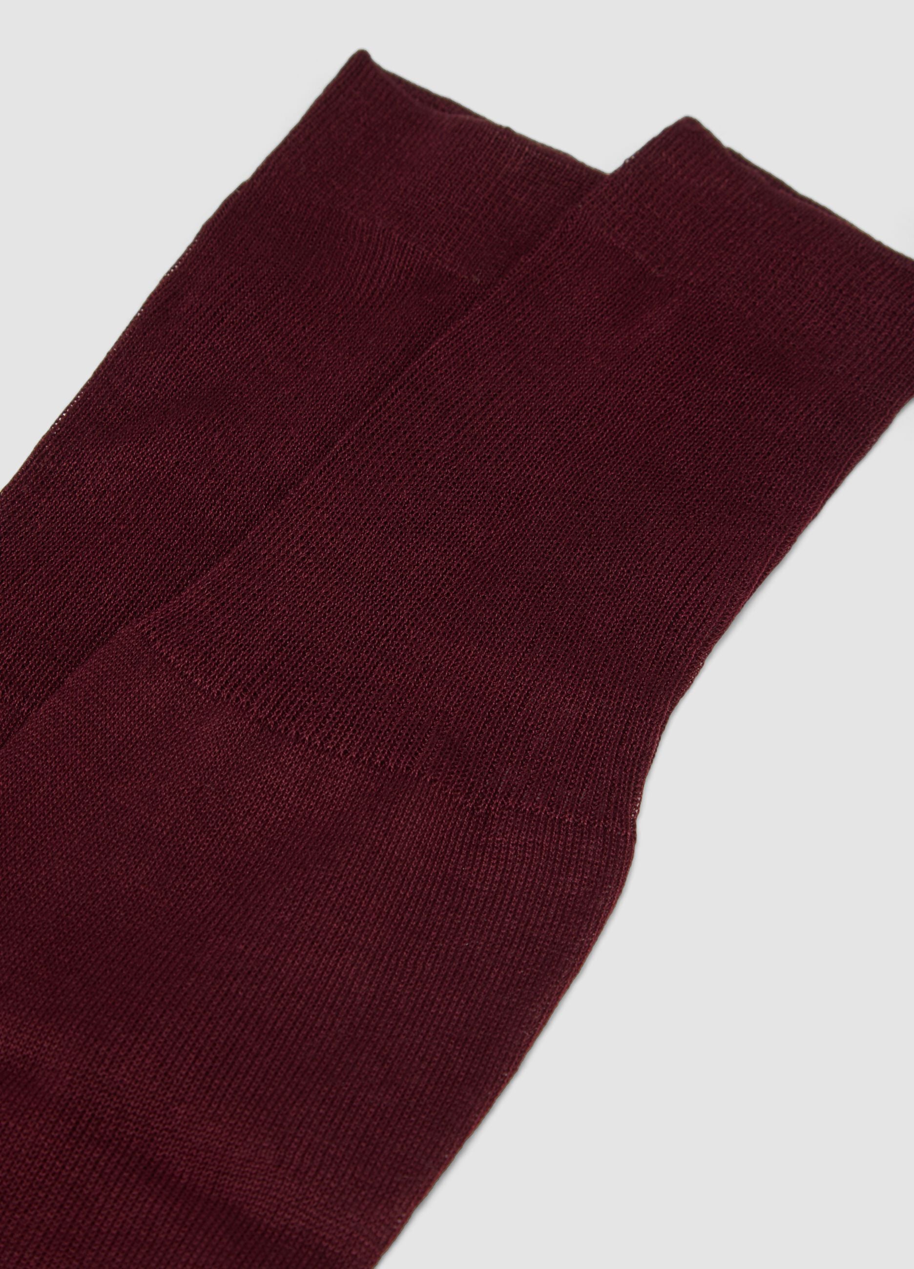 Red long socks in pure cotton