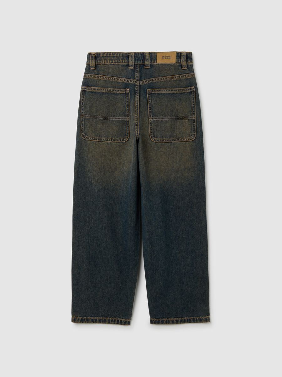 Jeans da ragazzo in puro cotone denim regular fit_4
