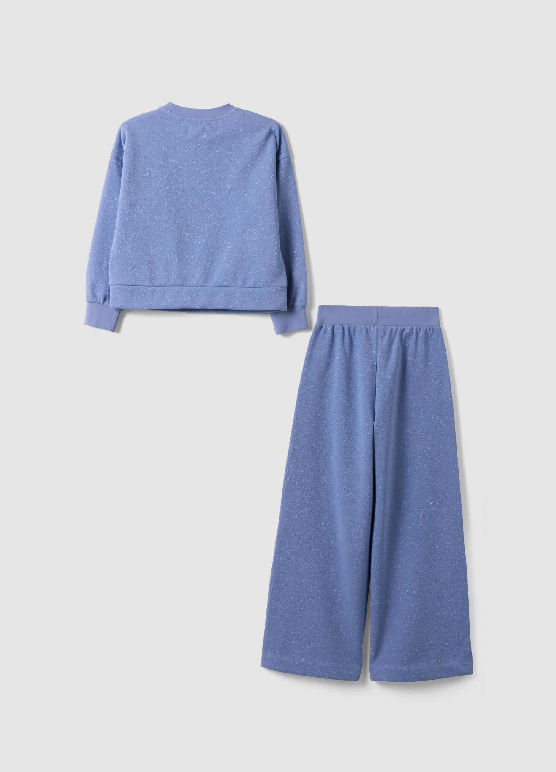 Purple Frozen-themed cotton-blend jogging set for girls