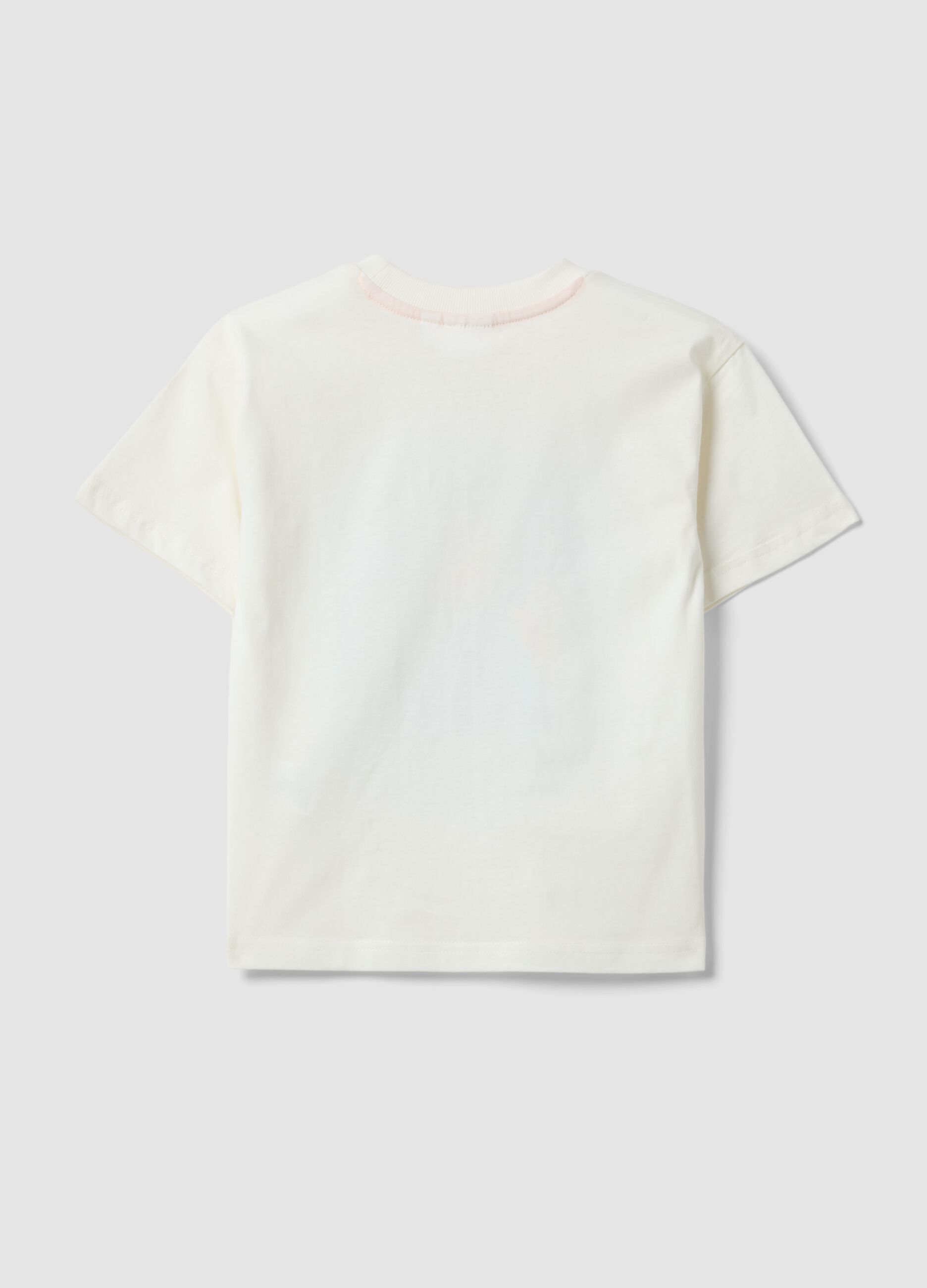 White pure cotton kids&rsquo; T-shirt with Stumble Guys print, regular fit