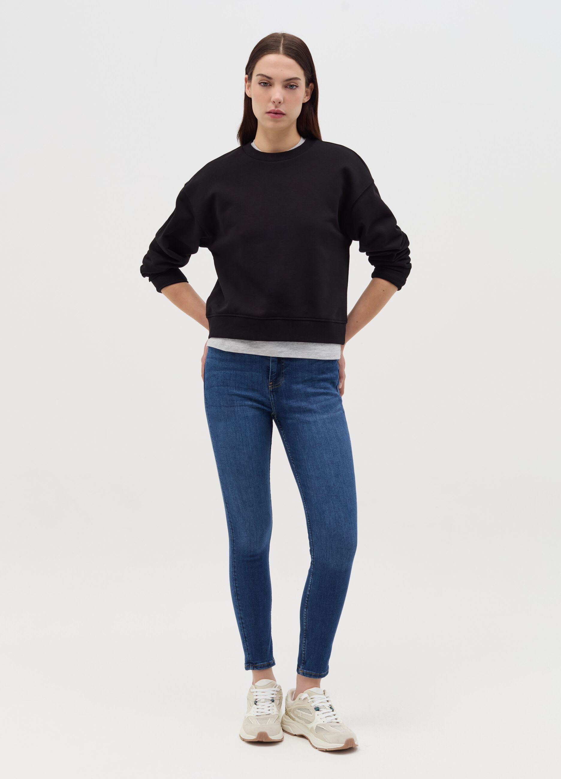 Cropped skinny-fit jeans