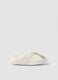 White slippers with embroidered teddy bear for girls_0
