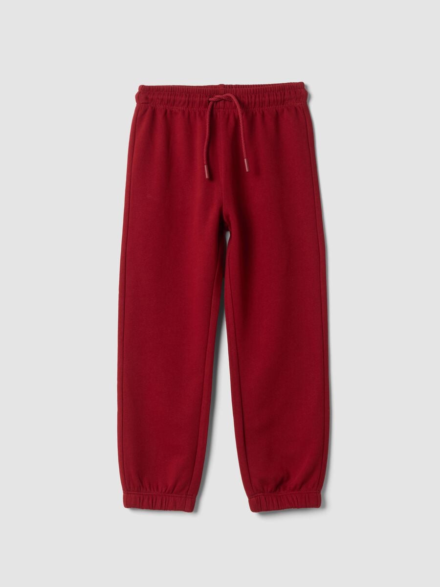 Red jogger trousers in 100% organic cotton_0
