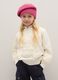 Beige regular fit girls' jumper with floral embroidery_0