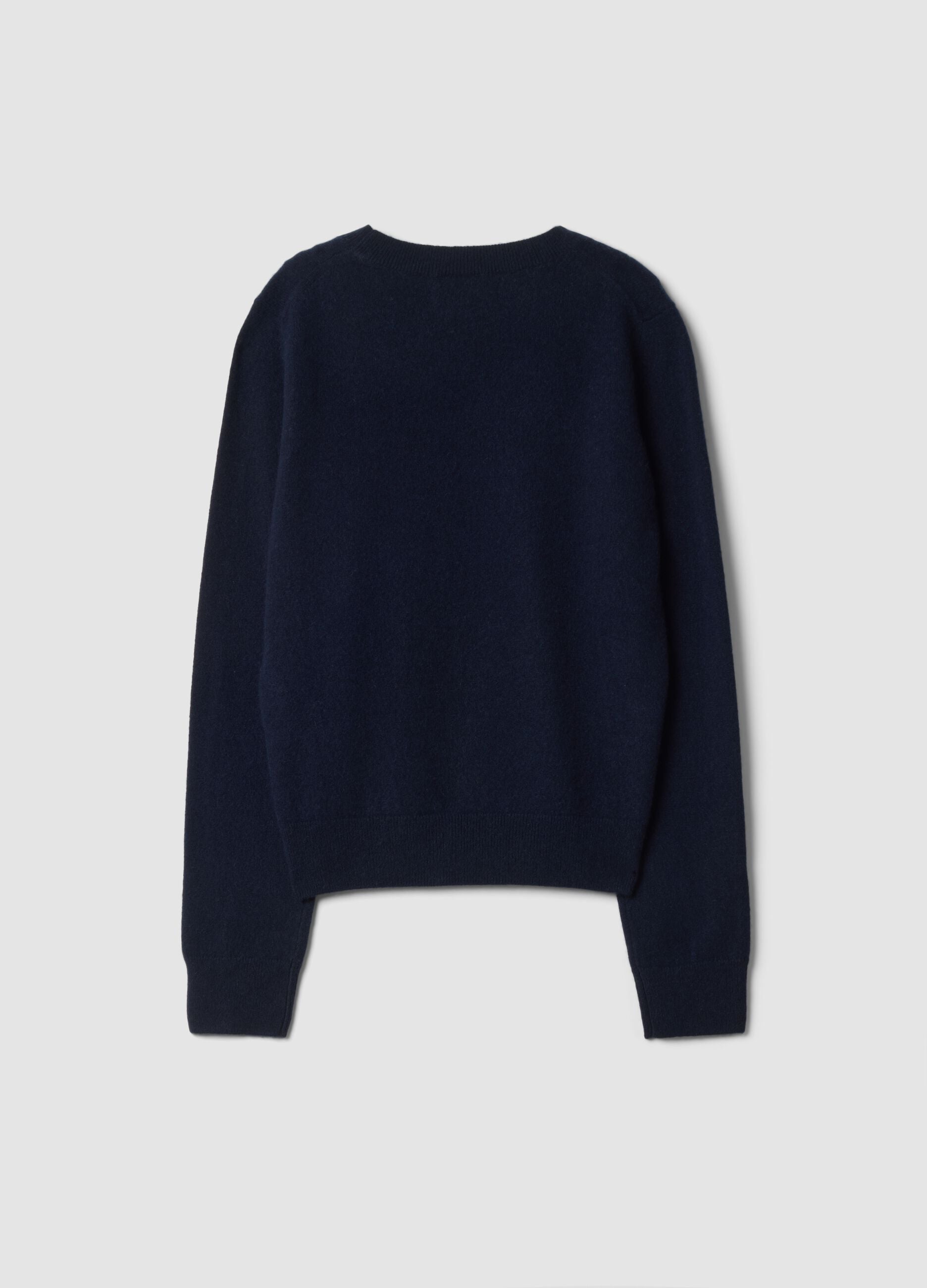 Blue pure cashmere crew-neck jumper
