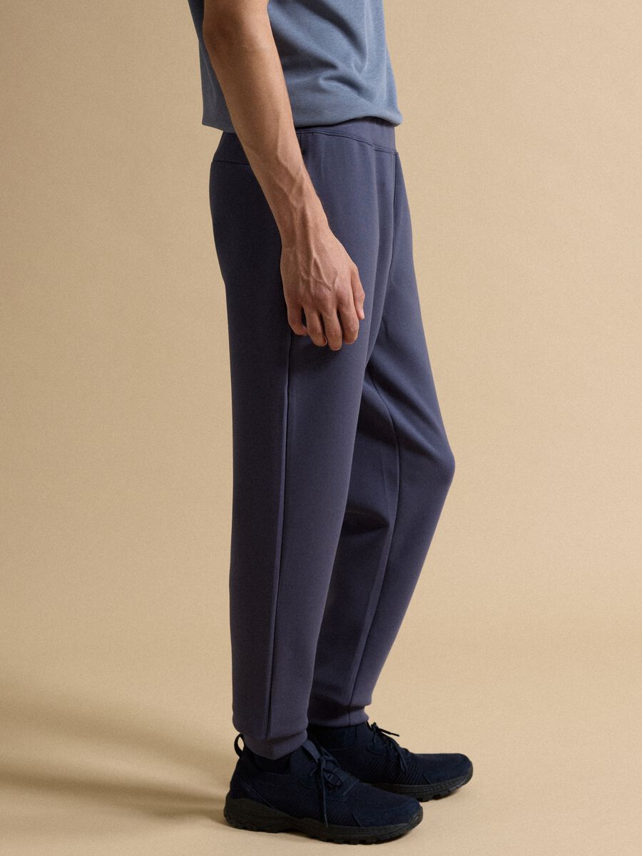 Jogger blu regular fit in tessuto elasticizzato Easy dry_3