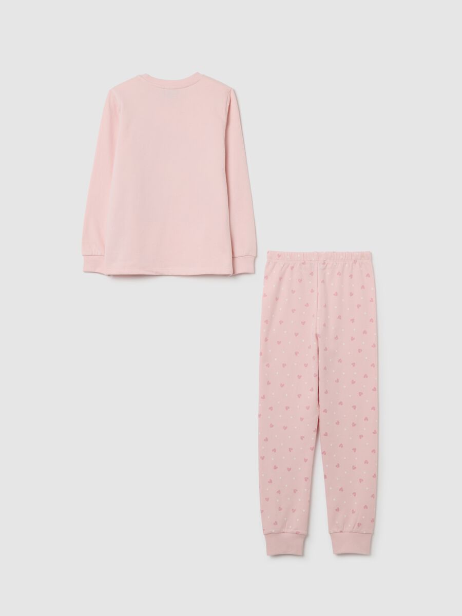 Girls' pink pyjamas in pure cotton with regular fit and print_1