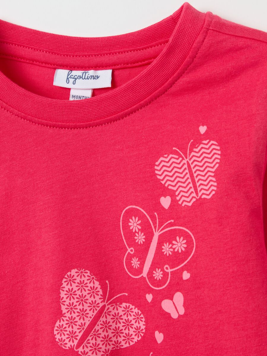 Cotton T-shirt with print and long sleeves_2