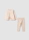 Completo bianco in cotone elasticizzato con girocollo_0