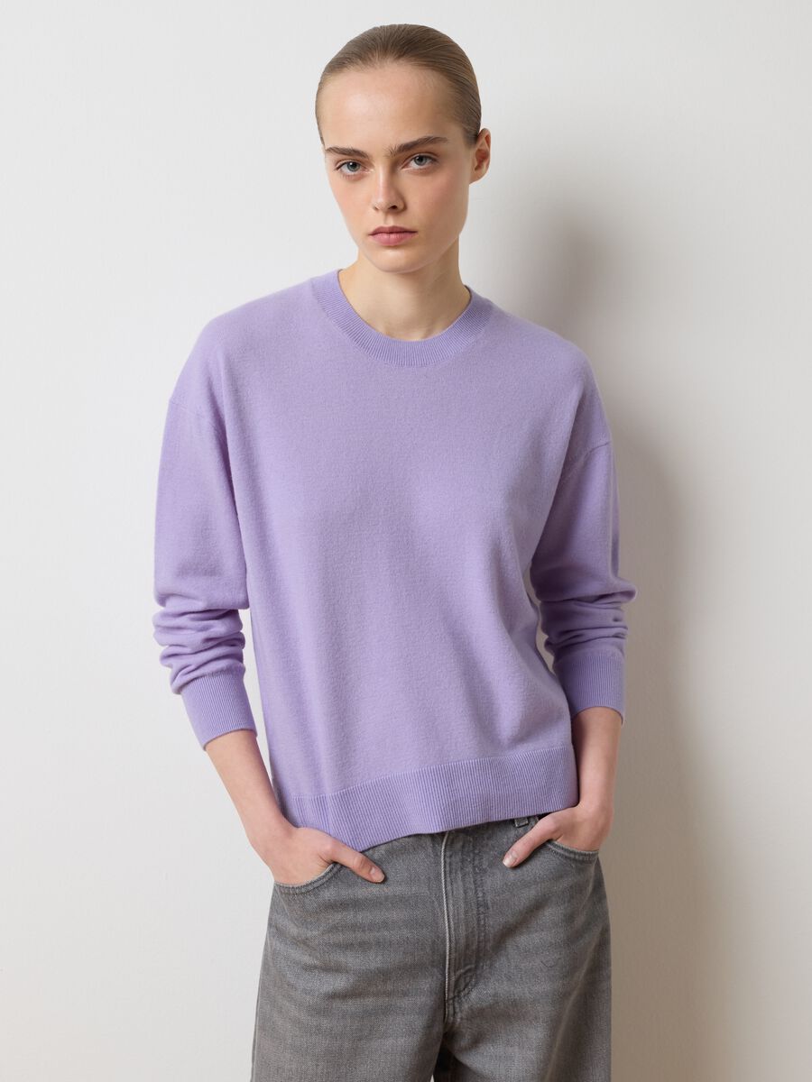 Purple Pure Wool Regular Fit Jumper_1
