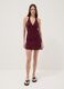 Burgundy viscose-linen blend mini dress, regular fit_3