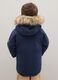 Blue padded children's jacket regular fit with hood and zip_1